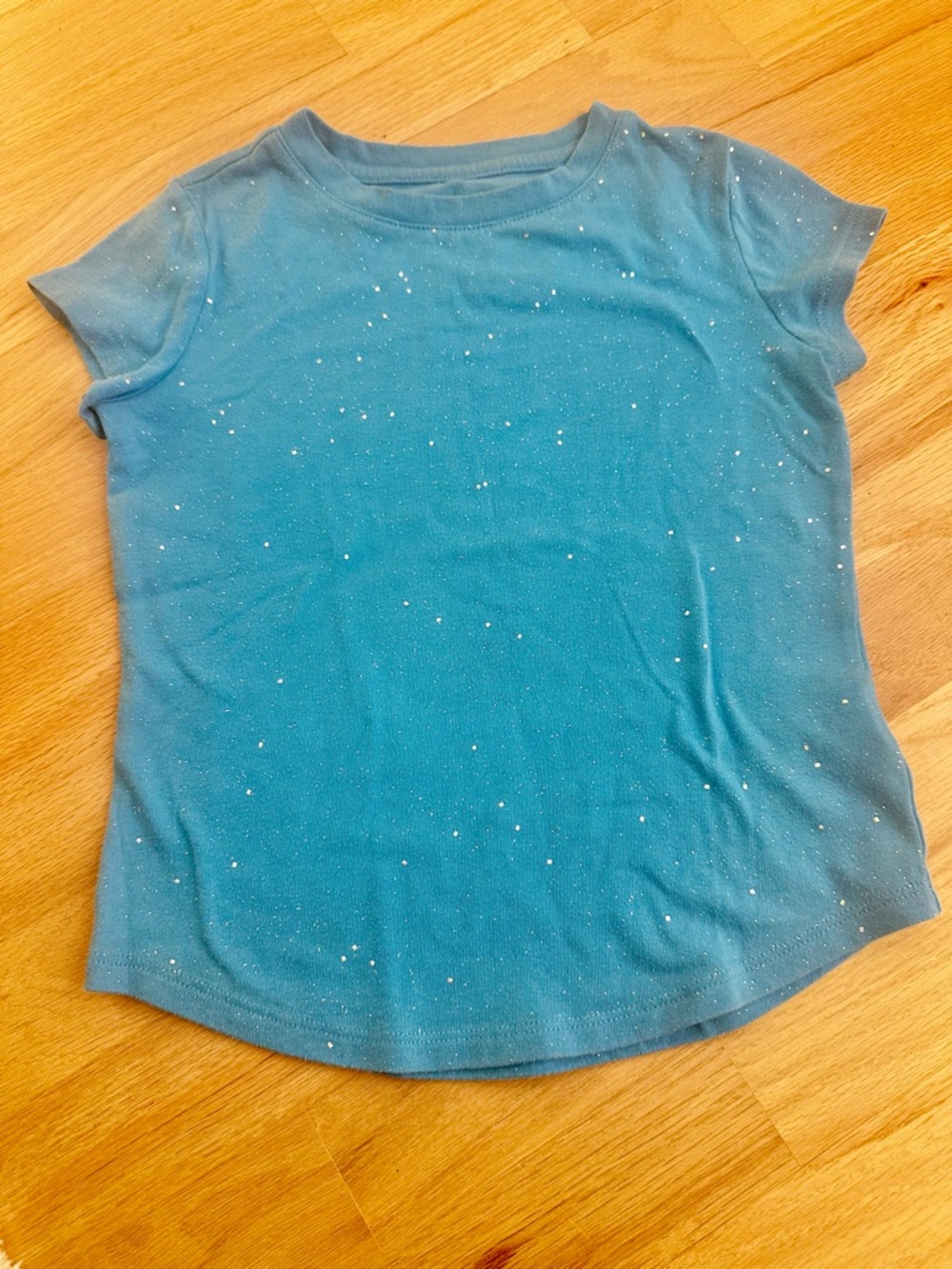 Cat and Jack girls blue Glitter Short Sleeve Tee - Sz xs 4/5